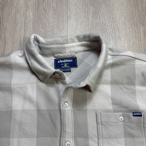 Chubbies The Knit Flannel Long Sleeve Button Down Shirt Jacket Gray Size XXL 2XL - Picture 1 of 8